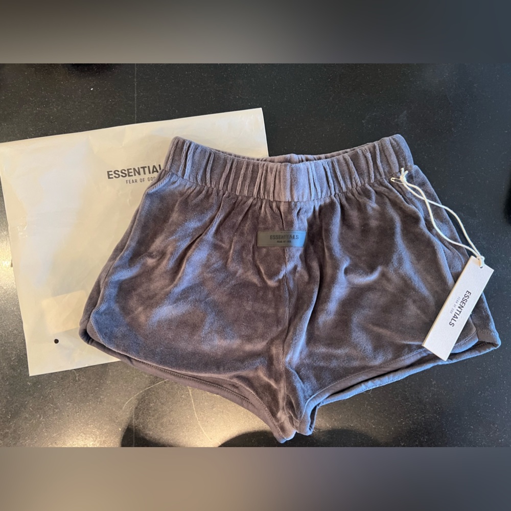 NWT Essentials velour shorts